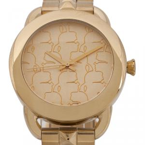 Karl Lagerfeld Champagne Gold-Plated Stainless Steel KL2204 Women's Wristwatch 40MM
