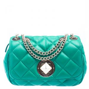 Pre Owned Kate Spade Green Leather Gold Coast Robin Crossbody Bag