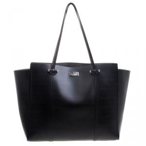 Pre Owned Kate Spade Black Leather Large Arbour Hill Elodie Shopping Tote