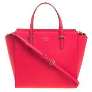Pre Owned Kate Spade Red Leather Cedar Street Hayden Tote