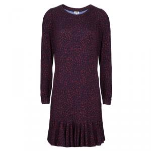 Pre Owned Kenzo Red/Navy Drop Waist Dress XL