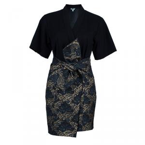 Kenzo Black Brocade Dress S