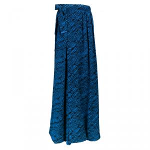 Pre Owned Kenzo Brush Stroke Silk Skirt M