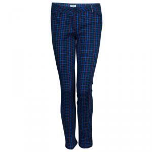 Kenzo Blue Checked Denim Trousers S