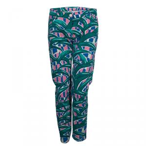 Kenzo Green Printed Denim Pants M