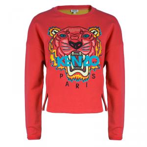 Pre Owned Kenzo Pink Tiger Embroidered Sweater L
