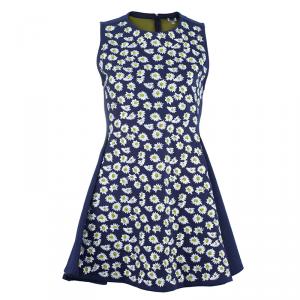 Kenzo Navy Embroidered Flare Dress M
