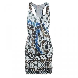 Pre Owned Kenzo Beige Geometrical Drop Waist Dress M