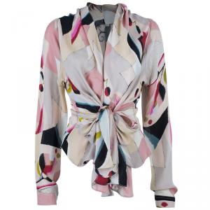 Pre Owned Kenzo Watercolor Silk Top L