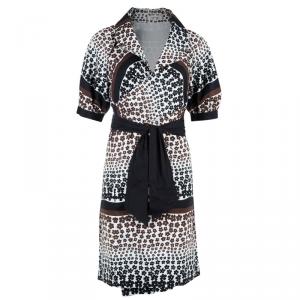 Pre Owned Kenzo Printed Wrap Midi Dress S