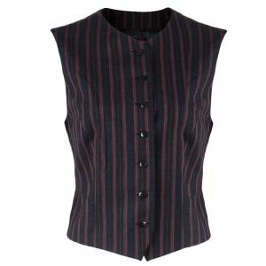 Pre Owned Kenzo Black Striped Vest L