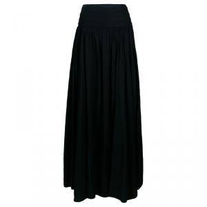 Pre Owned Kenzo Black Gathered Maxi Skirt M