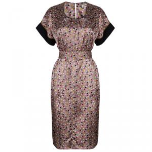 Kenzo Beige Polka Dot Print Silk Dress M