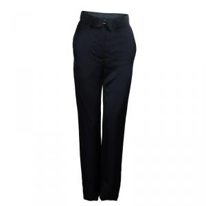 Lanvin Black Bow Detail Wide Leg Trousers S