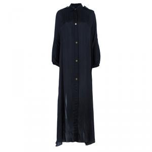 Lanvin Black Button Down Maxi Shirt Dress OS
