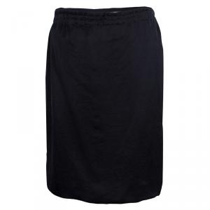 Lanvin Black Silk Skirt S