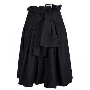 Lanvin En Blue Black Pleat Detail Skirt M