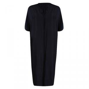 Lanvin Navy Blue Draped Kaftan Dress L