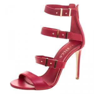 Le Silla Red Leather Minerva Strappy Sandals Size 37