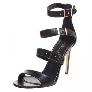 Le Silla Black Leather Minerva Strappy Sandals Size 37.5