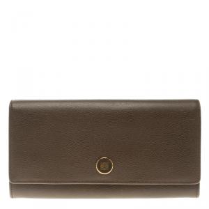 Loewe Carob Brown Leather Continental Wallet