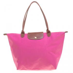 Longchamp Pink Nylon Medium Le Pliage Tote