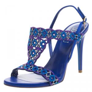 Loriblu Blue Studded Suede Sandals Size 38