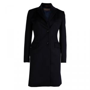 Loro Piana Navy Blue Cashmere Storm System Overcoat S