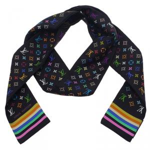مملوكة مسبقًا Louis Vuitton Black Multicolor Monogram Silk Bandeau