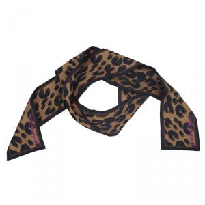 مملوكة مسبقًا Louis Vuitton Brown Leopard Silk Bandeau