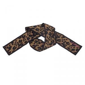 مملوكة مسبقًا Louis Vuitton Brown Leopard Silk Bandeau