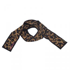 مملوكة مسبقًا Louis Vuitton Brown Leopard Silk Bandeau
