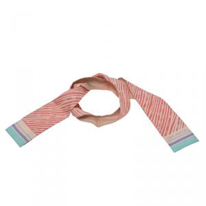 مملوكة مسبقًا Louis Vuitton Peach, White and Blue Almazing Silk Bandeau