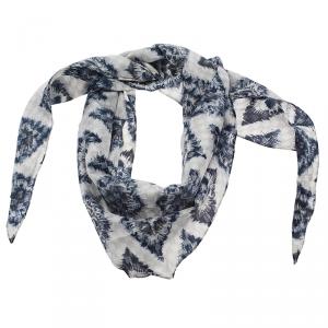 مملوكة مسبقًا Louis Vuitton Blue Ikat Silk Scarf