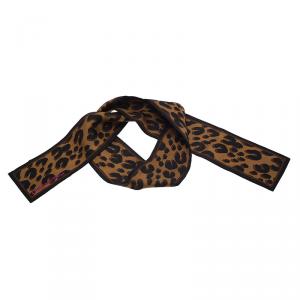Pre Owned Louis Vuitton Brown Leopard Silk Bandeau