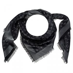 Pre Owned Louis Vuitton Black Monogram Shine Shawl