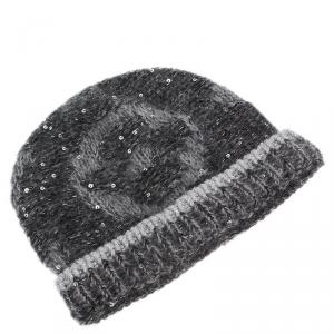 مملوكة مسبقًا Louis Vuitton Grey Bonnet Monogram Glitter Beanie