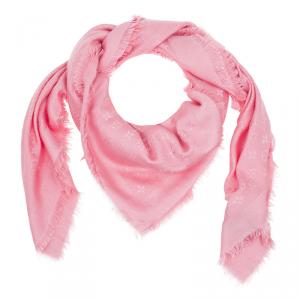 مملوكة مسبقًا وشاح لوي فيتون حرير وصوف مونوجرامي وردي