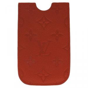 Pre Owned Louis Vuitton Orange Monogram Leather iPhone Case