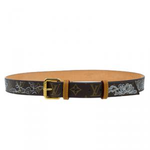 Pre Owned Louis Vuitton Monogram Canvas Limited Edition Dentelle Belt 90CM
