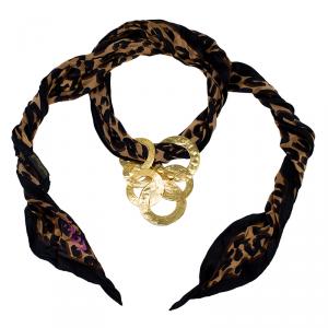 Louis Vuitton Martelé Gold-Tone Silk Necklace