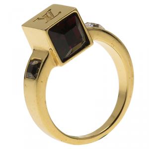 Pre Owned Louis Vuitton Gamble Gold Tone Ring EU 50.5