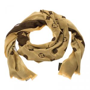 مملوكة مسبقًا Louis Vuitton Brown Fleur Print Stole