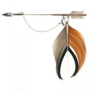 Louis Vuitton Silver Tone Arrow Feather Pin Brooch