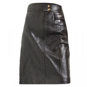 Louis Vuitton Dark Brown Leather Skirt S