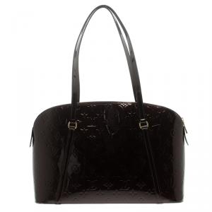 Pre Owned Louis Vuitton Amarante Monogram Vernis Avalon Zipped Bag