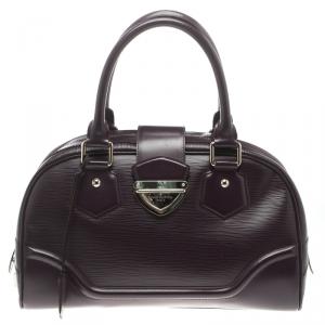 Pre Owned Louis Vuitton Purple Epi Leather Bowling Montaigne GM Bag