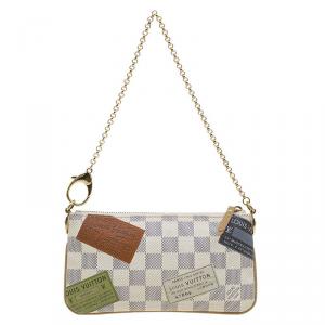 Pre Owned حقيبة إكسسوارات صغيرة لوي فيتون ترانك ليبلز ميلا كانفاس آزور دامييه