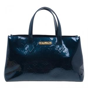 مملوكة مسبقًا Louis Vuitton Green Monogram Vernis Wilshire Satchel PM