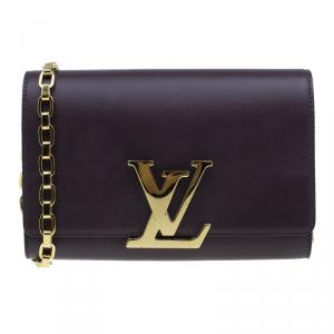 Louis Vuitton Purple Leather Chain Louise GM Clutch Bag